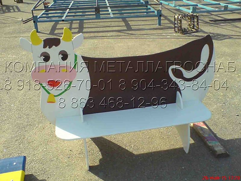 Детские лавочки в виде коровки,улитки,вагончика,крокодила,самолета для улицы и дачи в Ростове-на-Дону,Краснодаре,Воронеже,Ставрополе,Таганроге
