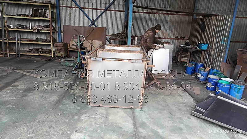 Контейнер 1.1 м3 для мусора ТБО.